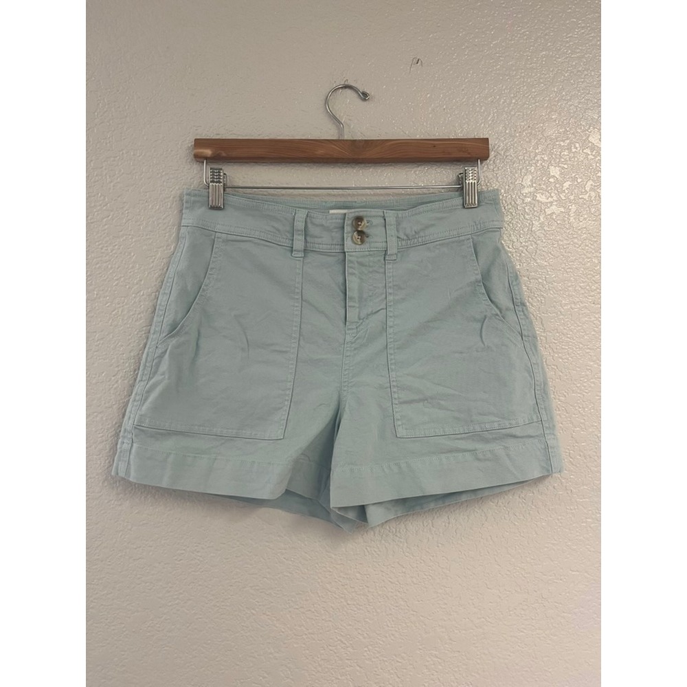 A New Day Womens High Rise Utility Shorts Mint Green Stretch Size 6